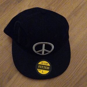 Guys men's fitted cap hat peace sign